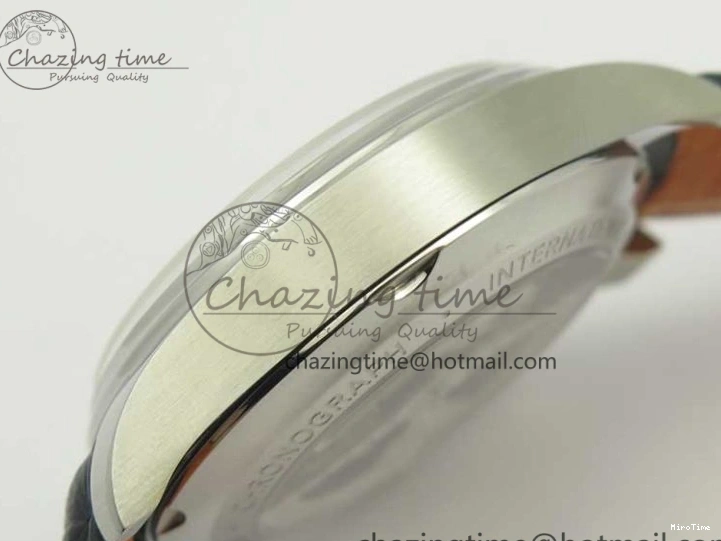 MIROTIME 0308 Portuguese Chrono SS ZF 1:1 Best Edition Gray Dial SS On Black Leather Strap A ZipUp 7215